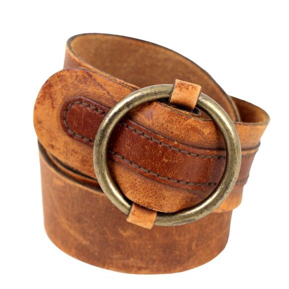 Calderon BROWN GENUINE LEATHER 1 3/4" Wd DRESS CASUAL WOMEN'S BELT Size M (X43 - Picture 2 of 11